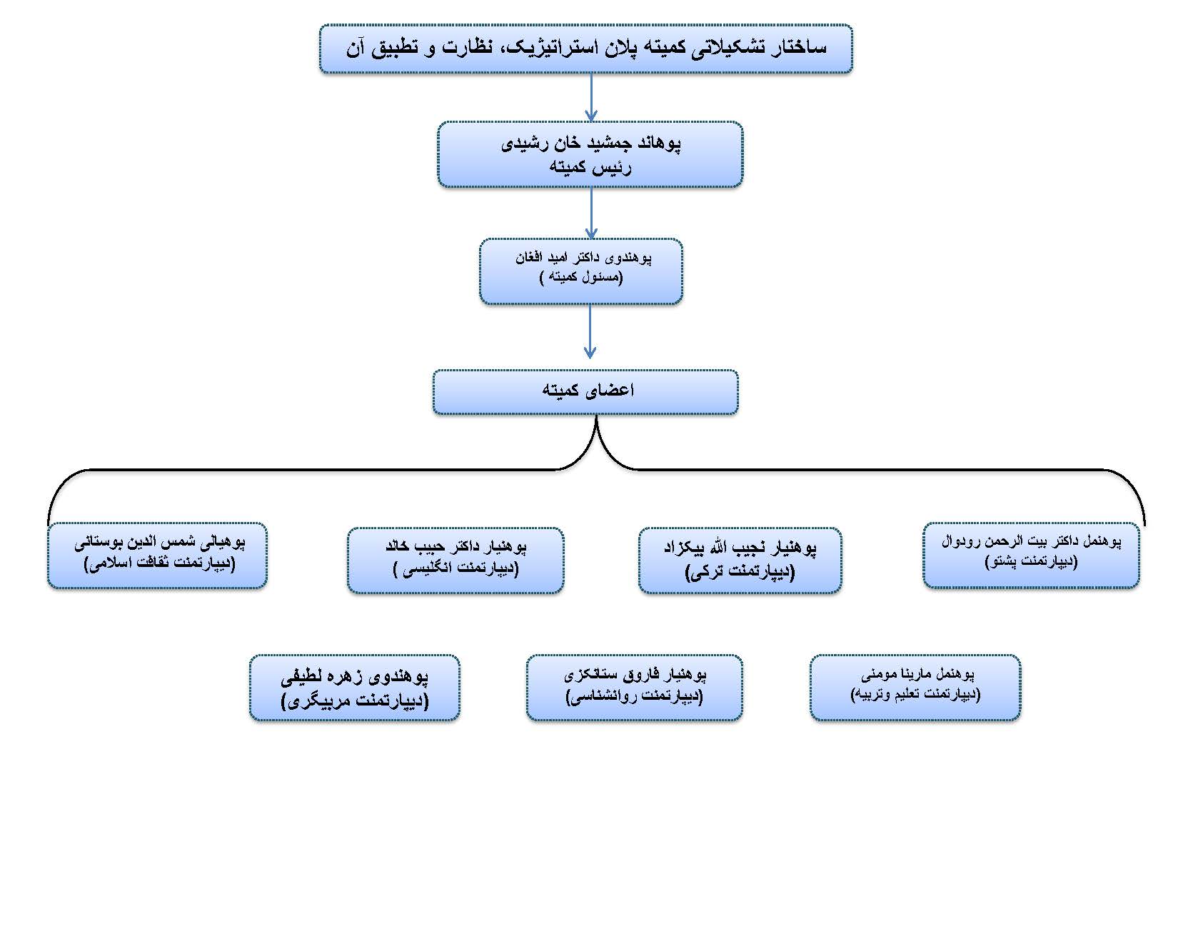 ساختار تشکیلاتی کمیته پلان و اسراتیژیک،نظارت و تطبیق آن